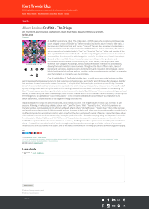 Kurt Trowbridge - single review