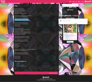 Graffiti6 website redesign - lyrics page